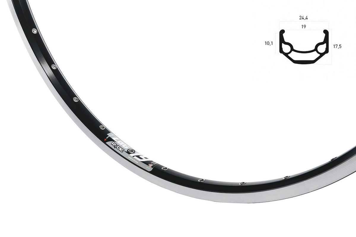 RYDE Hinterrad 26" ZAC 19 Center Lock mit Schnellspanner schwarz 26 Shim FHQ