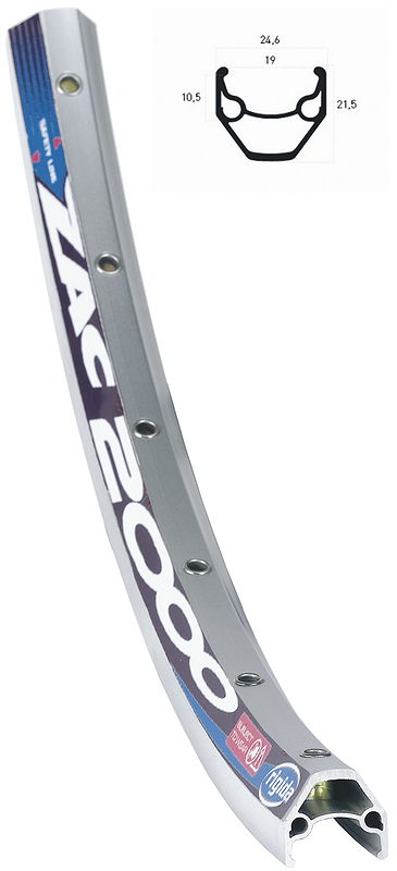 RYDE Hinterrad 26" ZAC 2000 Center Lock mit Schnellspanner silber 26 Shim FHQC