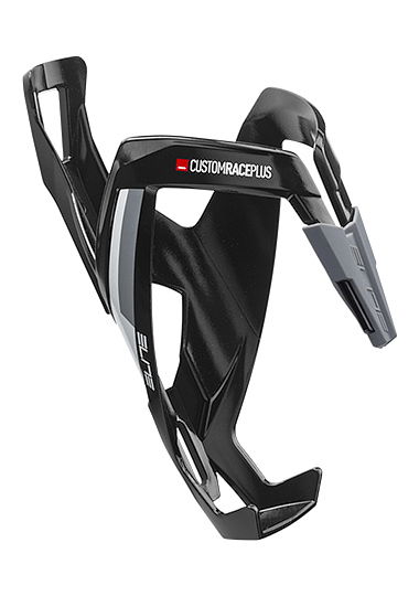 Elite Flaschenhalter Custom Race Plus schwarz glossy, graphik weiß