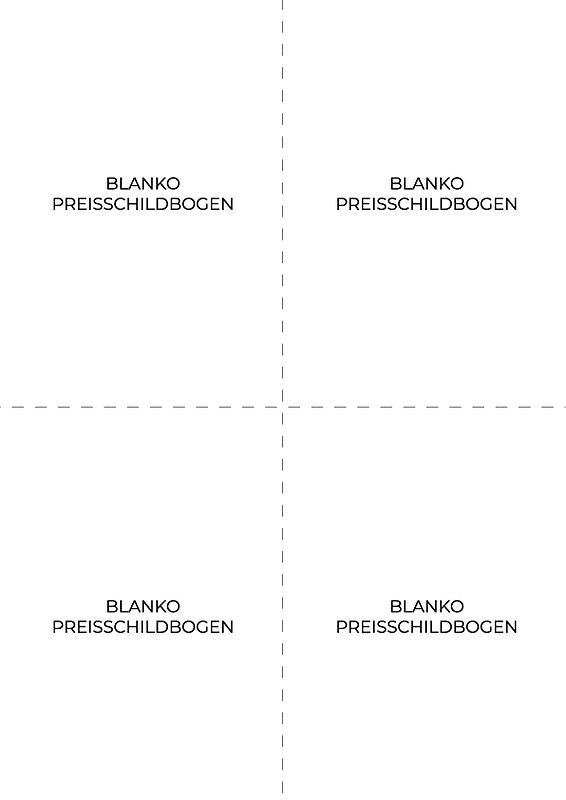 BIKE&CO Preisschildbögen blanko