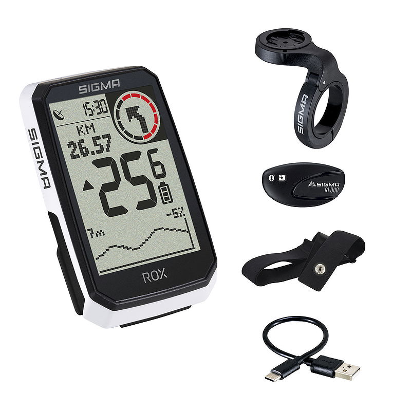 SIGMA GPS Radcomputer ROX 4.0 Endurance HR Set weiß 01069