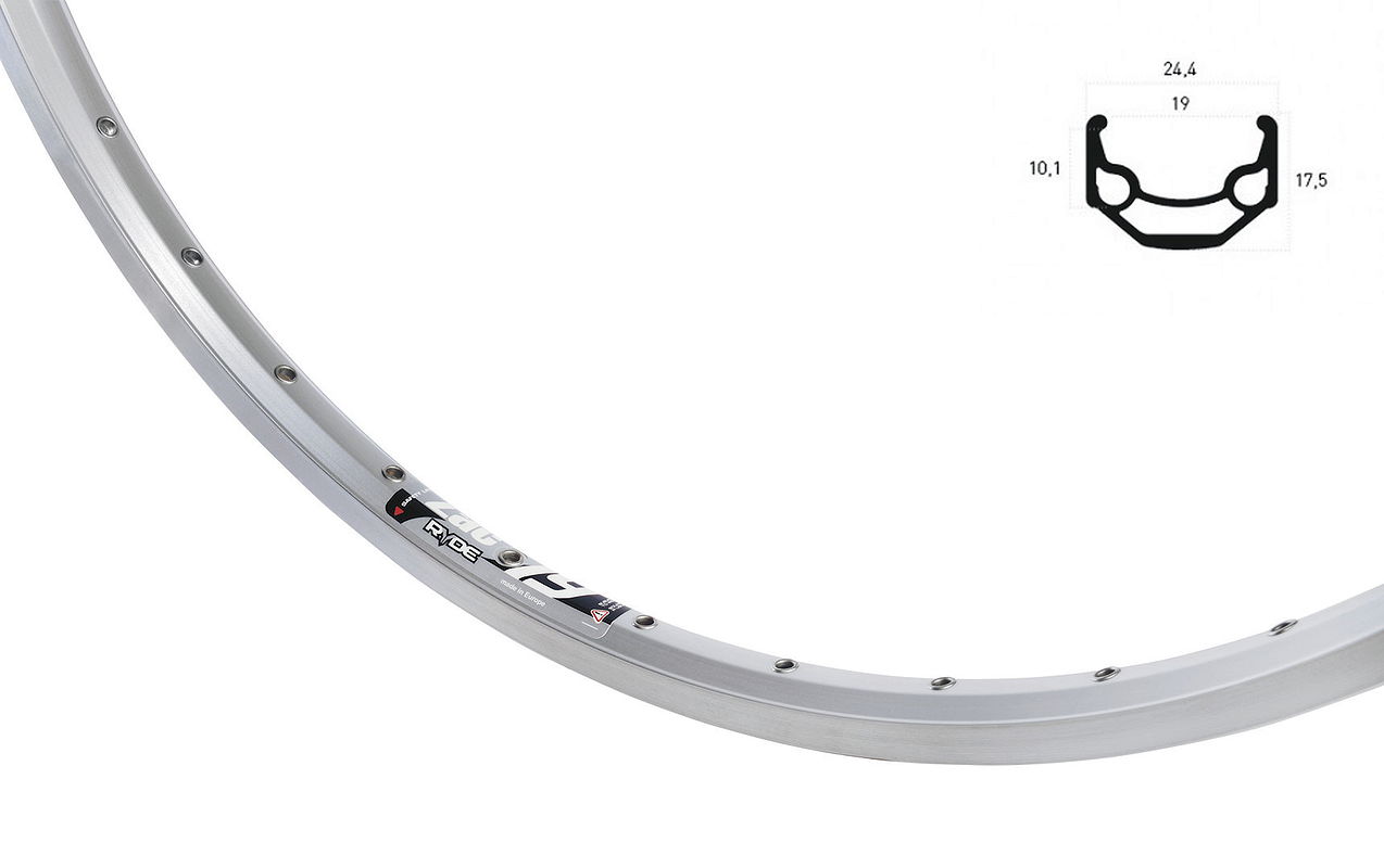 RYDE Hinterrad 26"ZAC 19 Center Lock mit Schnellspanner silber 26 Shim FHQC