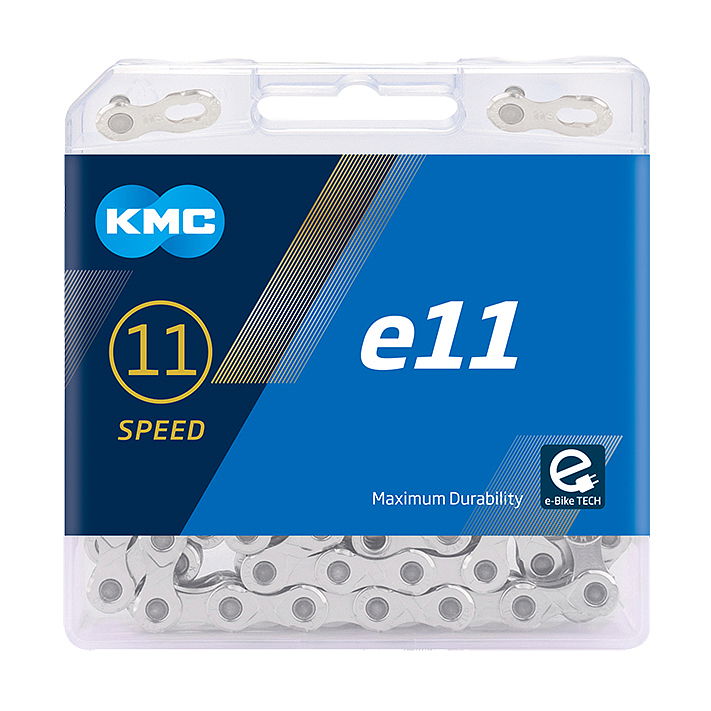 KMC E-Bike Kette e11 11-fach silber 122 Glieder, 1/2" x 11/128"