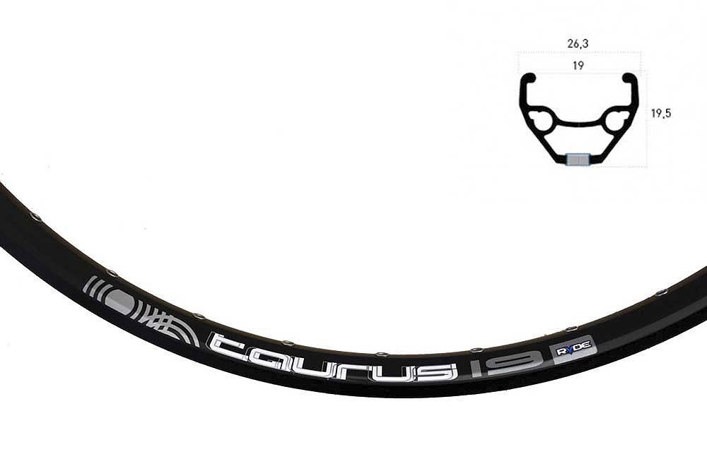 RYDE Hinterrad 26" Taurus Disc Center Lock mit Schnellspanner schwarz 26 Shim Deo