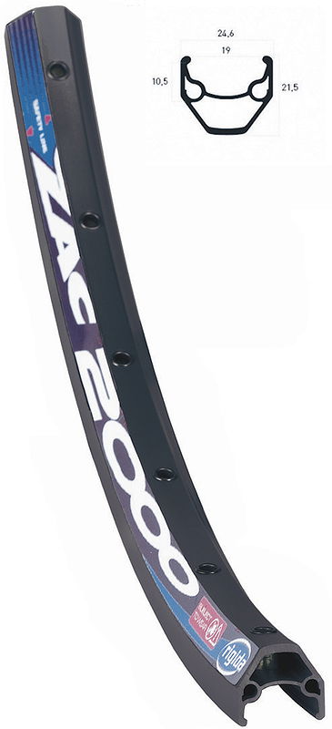 RYDE Hinterrad 26" ZAC 2000 Disc 6 Loch mit Schnellspanner schwarz 26 Shim FHQB400H