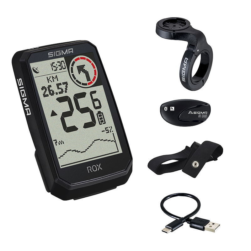 SIGMA GPS Radcomputer ROX 4.0 Endurance HR Set schwarz 01068