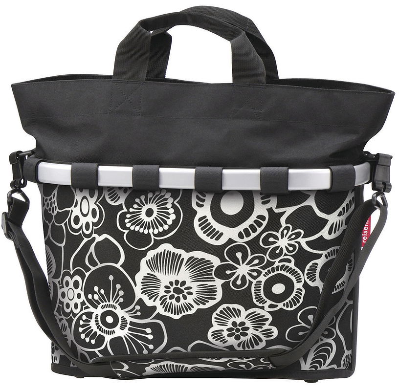Reisenthel Gepäckträgertasche Oval M fleur schwarz