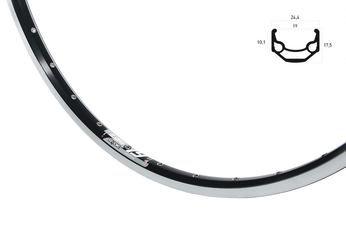 RYDE Hinterrad 26" ZAC 19 Center Lock mit Schnellspanner schwarz 26 Shim FHQ