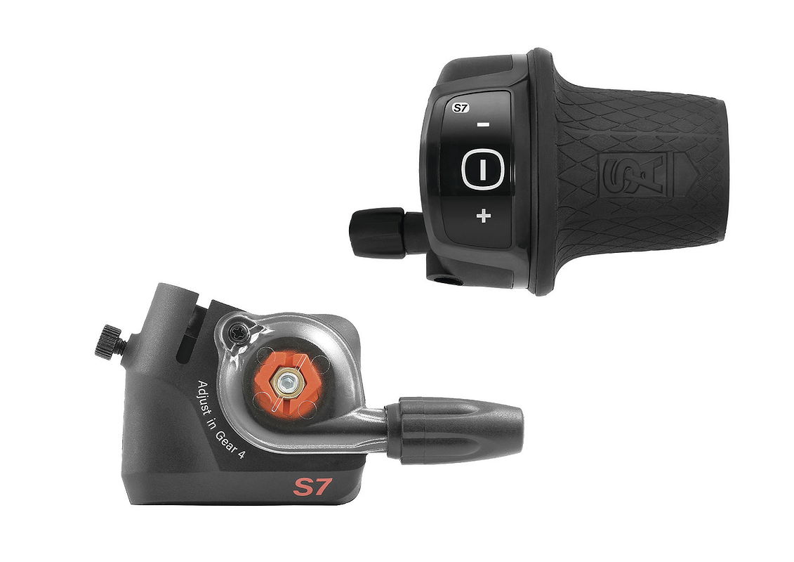 Sturmey-Archer Drehgriffschalter Set für SRAM S7 7-Gang, mit Klickbox