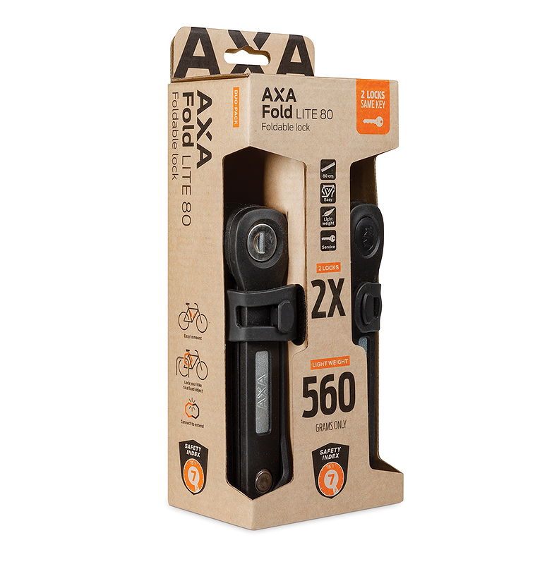 AXA Faltschloss Fold Lite 80 Duo schwarz 80 cm