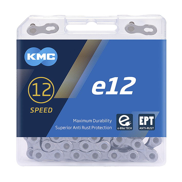 KMC E-Bike Kette e12 EPT 12-fach silber 130 Glieder, 1/2" x 11/128"