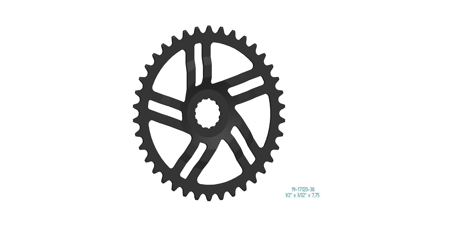 Esjot Kettenblatt für Bosch Gen 3 1/2" x 3/32"+1/2"x11/128" 38 Zähne