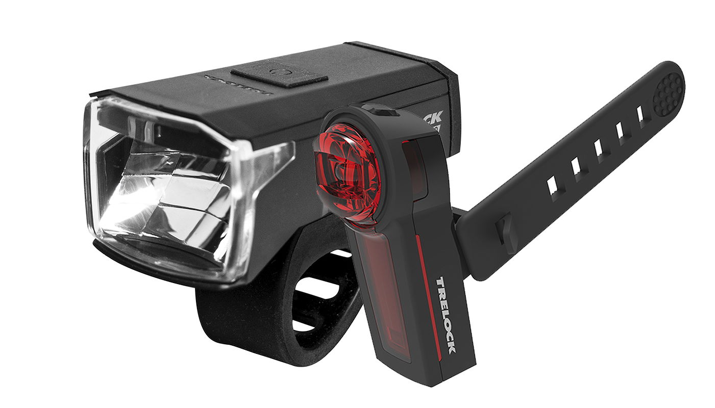 TRELOCK LED Akkuleuchten Set 40 Lux LS 440+LS 740 schwarz