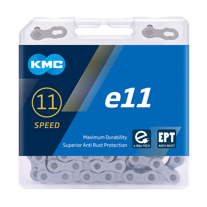 KMC E-Bike Kette e11 EPT 11-fach silber 136 Glieder, 1/2" x 11/128"