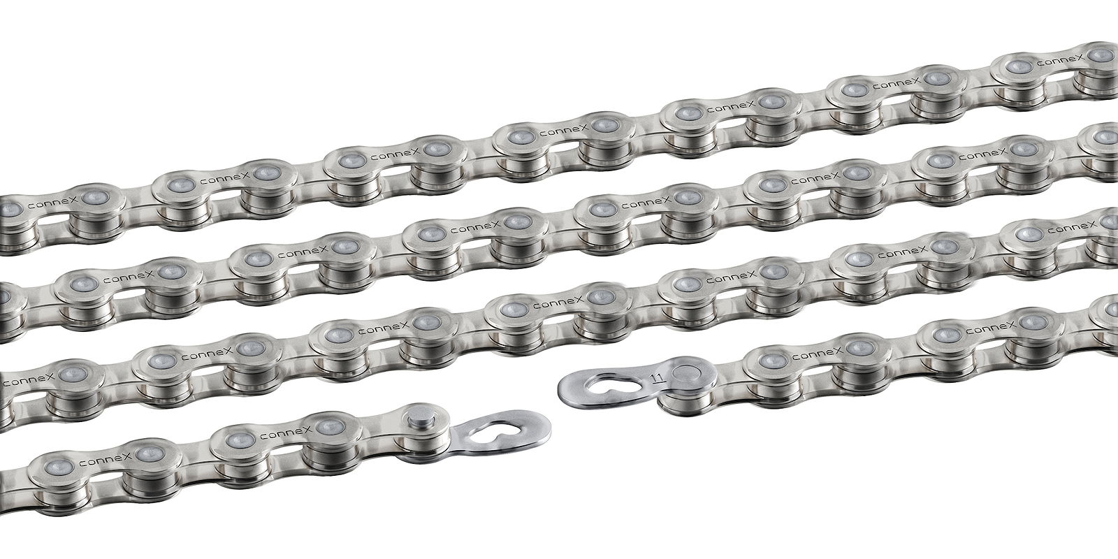 Connex Fahrrad Kette 11 Wax 11-fach silber 126 Glieder, 1/2" x 11/128"